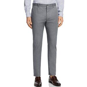NEW $275 Zanella Noah Chinos Pants! 38 Weathered Gray Cotton & Linen Flat Front